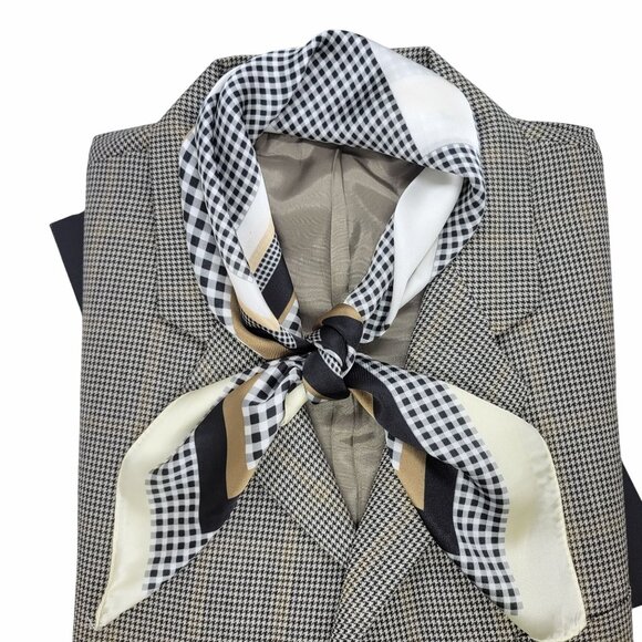 Unbranded Other - ✨Elegant Bandana Geometric Scarf Silky Satin Black Brown Geometric Wrap Stylish✨
